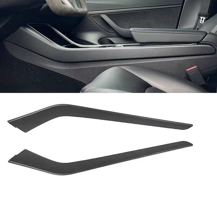 Thetapai Center Console Side Sticker Cover Carbon for Tesla Model 3