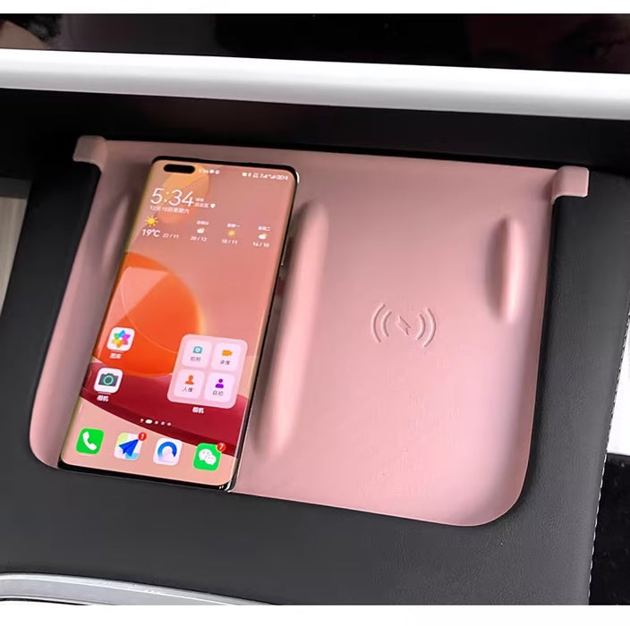 Thetapai Wireless Charging Mat Pink for Tesla Model 3 Model Y