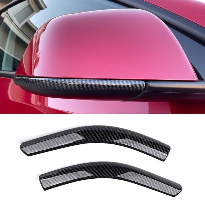 For 2PCS Tesla Model 3 Side Mirror Trim Strip 2017-2024 Carbon Fiber