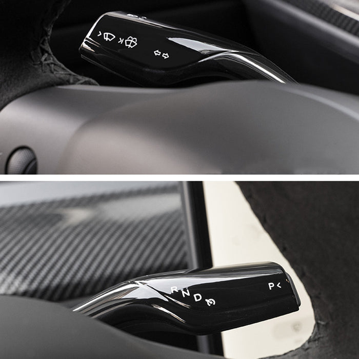 For Tesla Model Y Model 3 Gear Shift Wiper Lever Cover Glossy Black