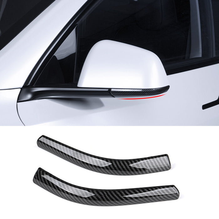 For 2PCS Tesla Model Y Side Mirror Trim Strip 2017-2024 Carbon Fiber