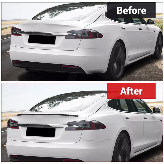 For 2017-2023 Tesla Model 3 Spoiler Wing Rear Trunk Lip Glossy Carbon Fiber