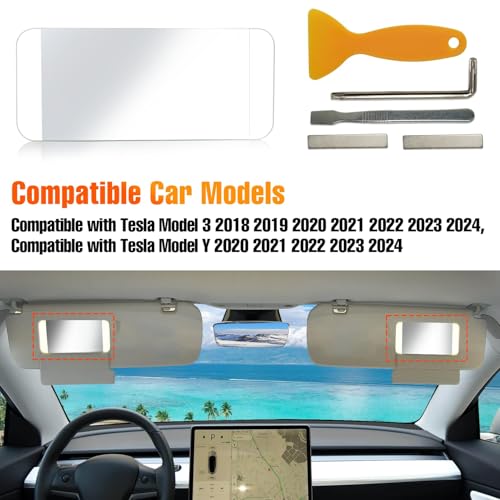 Thetapai Model 3 Sun Visor Mirror M3/MY Both Driver and Right