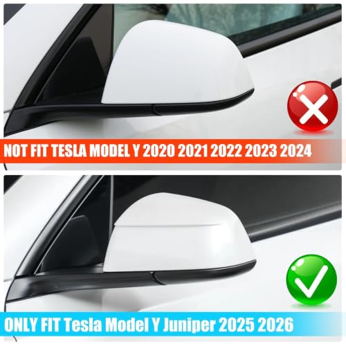 Thetapai Model Y Juniper Mirror Cover Left Pearl White