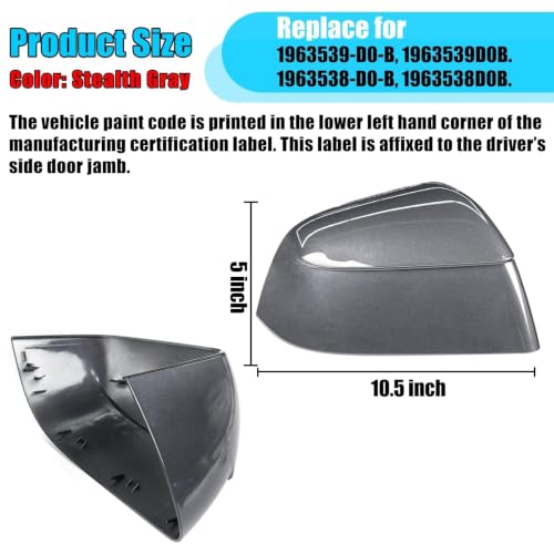 Thetapai Model Y Juniper Mirror Cover Left Stealth Gray