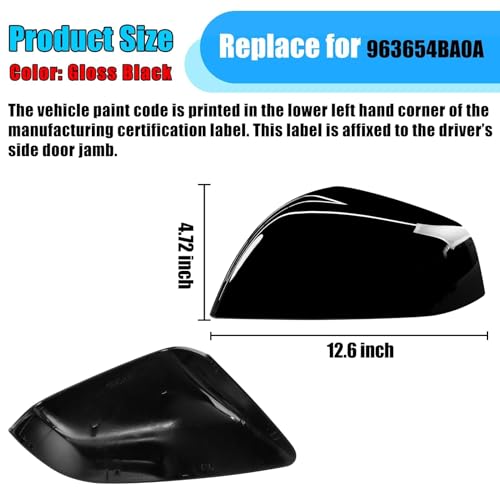 Thetapai Model X Mirror Cover Front Left Gloss Black