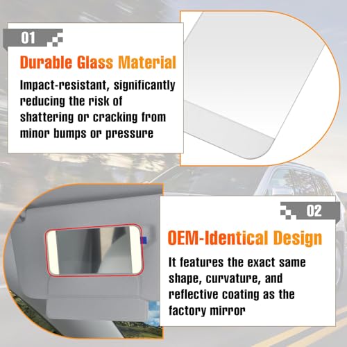 Thetapai Model 3 Sun Visor Mirror M3/MY Both Driver and Right
