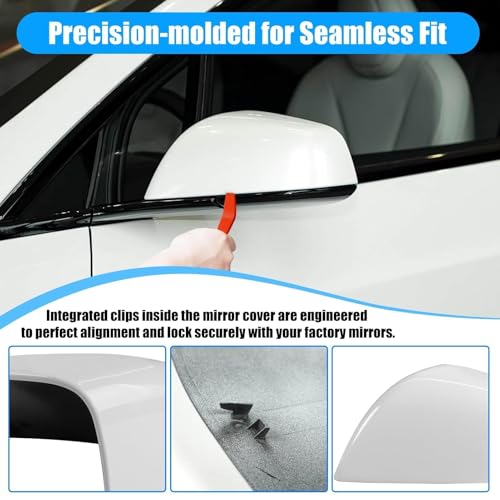 Thetapai Model X Mirror Cover Front Left Pearly White