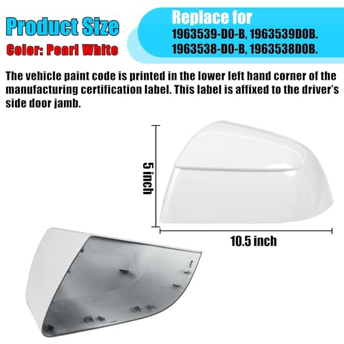 Thetapai Model Y Juniper Mirror Cover Left Pearl White