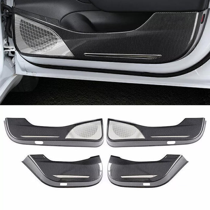 For 4PCS Tesla Model 3 2017-2023 Inner Door Anti-Kick Panel Cover Trim Carbon Fiber