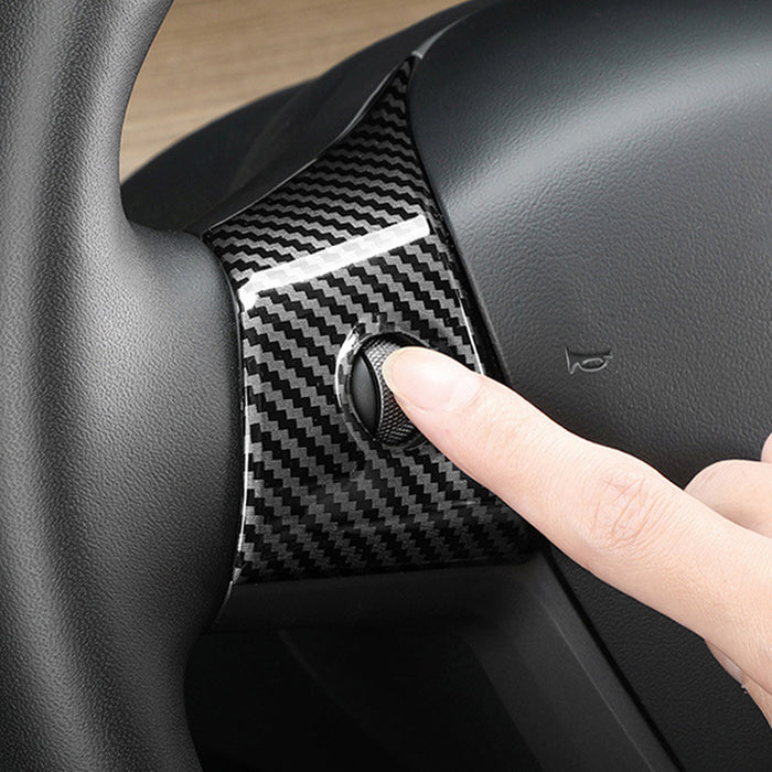 For Tesla Model Y Accessories Steering Wheel Cover Sticker Carbon Fiber