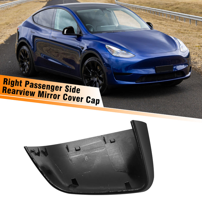 For Tesla Model Y Mirror Cover Caps Glossy Black 2020 2021 2022 2023 2024 Right Passenger Side