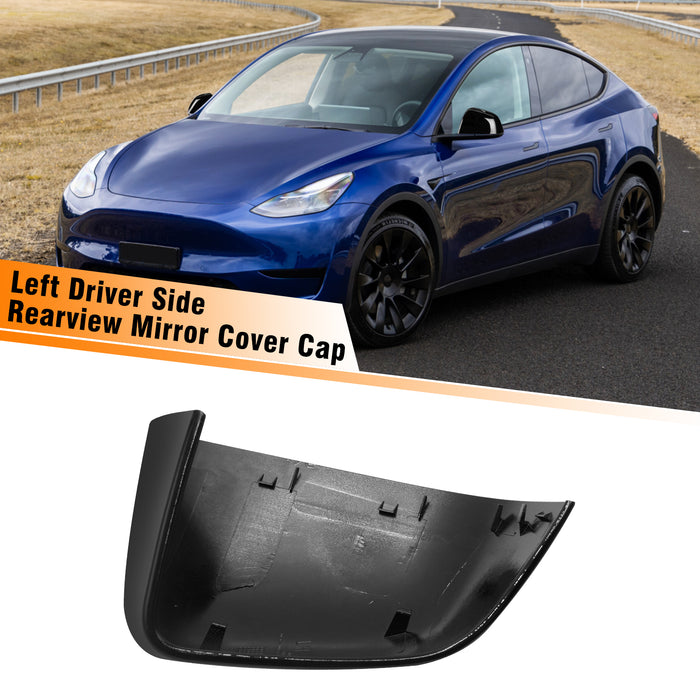 For Tesla Model Y Mirror Cover Caps Glossy Black 2020 2021 2022 2023 2024 Left Driver Side