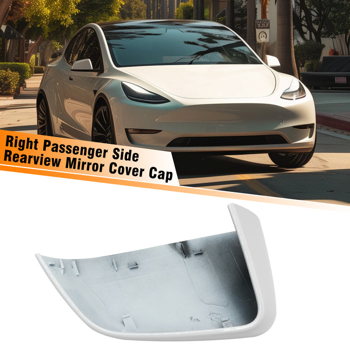 For Tesla Model Y Mirror Cover Caps White 2020 2021 2022 2023 2024 Right Passenger Side