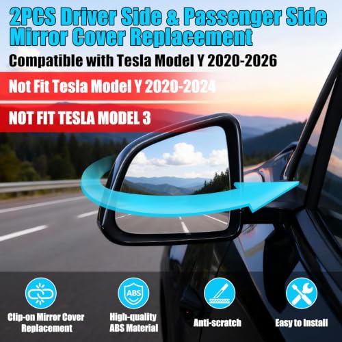 Thetapai Model Y Juniper Mirror Cover Left Solid Black
