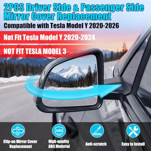 Thetapai Model Y Juniper Mirror Cover Left Stealth Gray