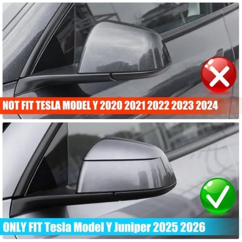 Thetapai Model Y Juniper Mirror Cover Left Stealth Gray