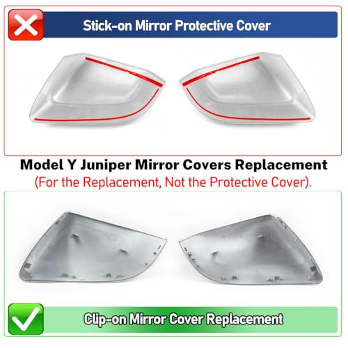 Thetapai Model Y Juniper Mirror Cover Left Pearl White