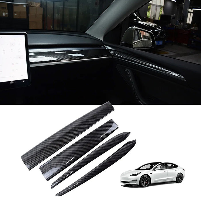 For Tesla Model Y Model 3 Dashboard Cover Wrap & Front Door Inner Armrest Panel Trim