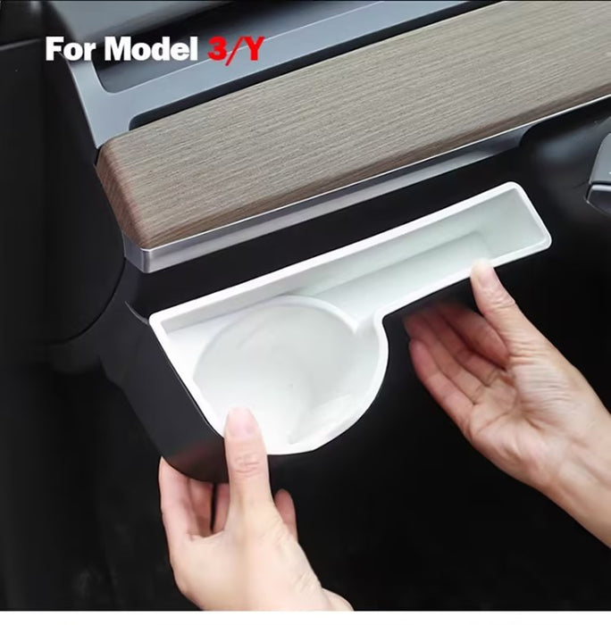 Thetapai Dash Cup Holder Storage Box White for Tesla Model 3 Model Y