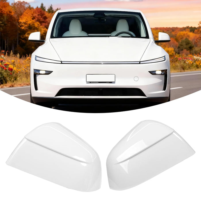Thetapai Model Y Juniper Mirror Cover Left Pearl White