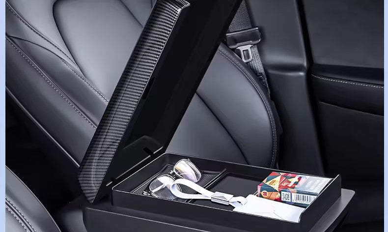 Thetapai Center Console Raised Organizer Carbon for Tesla Model 3 Y