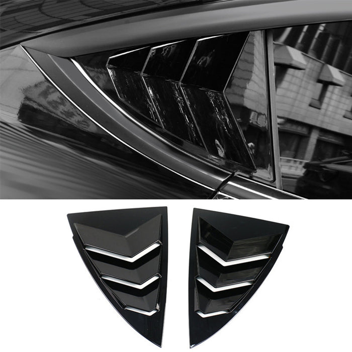 For Tesla Model Y 2020-2024 Rear Triangular Window Louver Cover Glossy Black