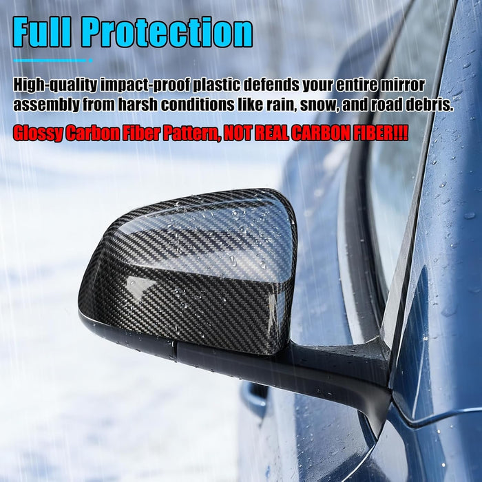 Thetapai Mirror Guard Covers Glossy Carbon For Tesla Model Y Juniper