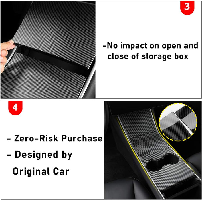 Thetapai Center Console Protector Cover Stickers for Tesla Model 3 Y