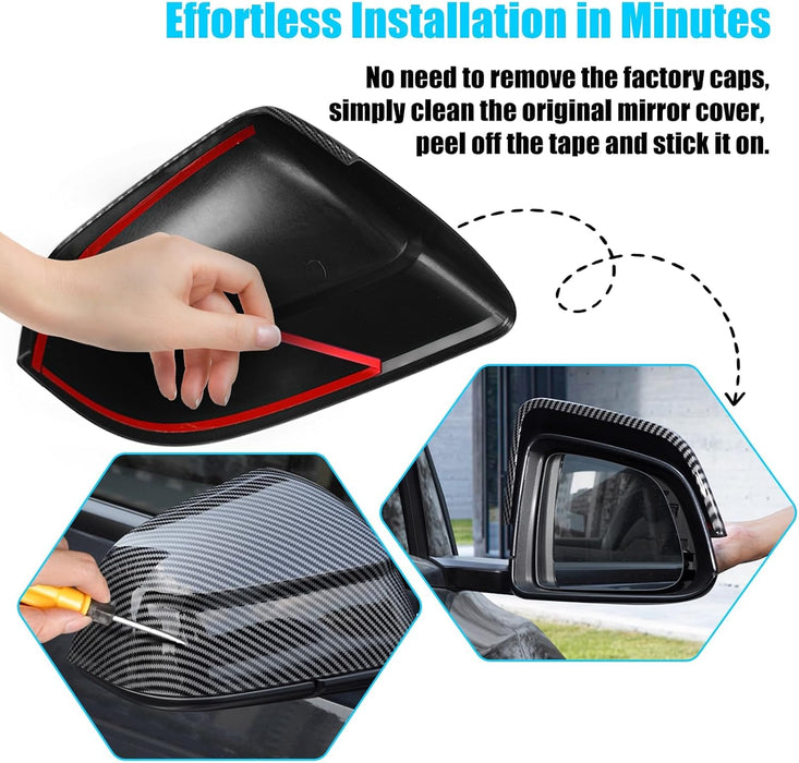 Thetapai Mirror Guard Covers Glossy Carbon For Tesla Model Y Juniper