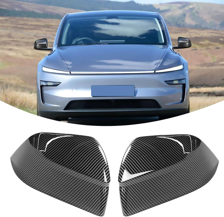 Thetapai Mirror Guard Covers Glossy Carbon For Tesla Model Y Juniper