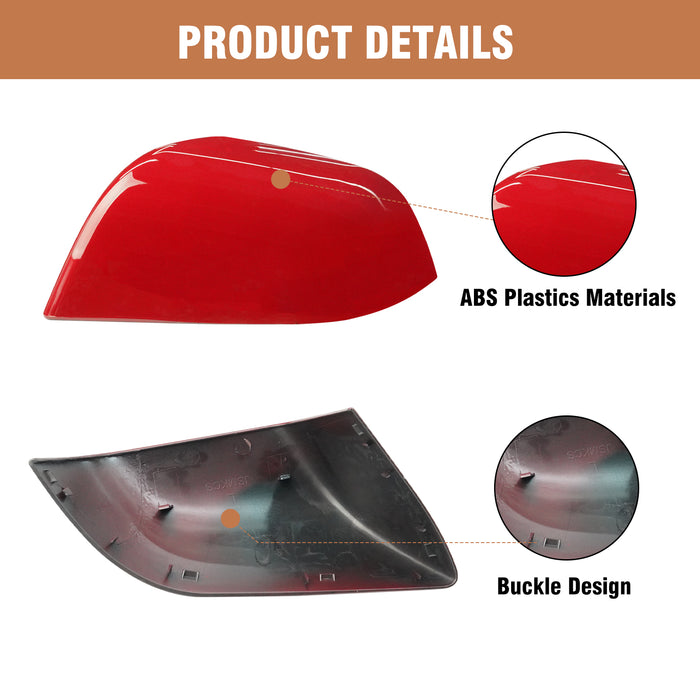 For Tesla Model 3 Mirror Cover Caps Red 2017 2018 2019 2020 2021 2022 2023 2024 Left Driver Side