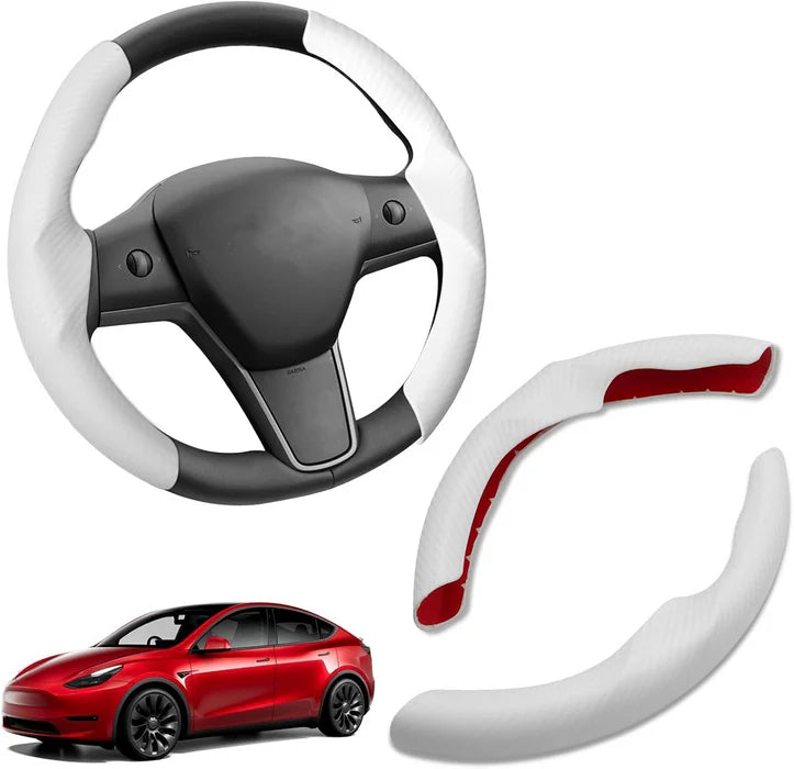 For Tesla Model 3 Model Y Steering Wheel Cover White