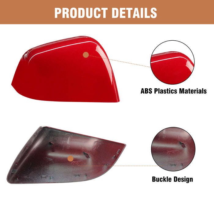 For Tesla Model Y Mirror Cover Caps Red 2020 2021 2022 2023 2024 Right Passenger Side