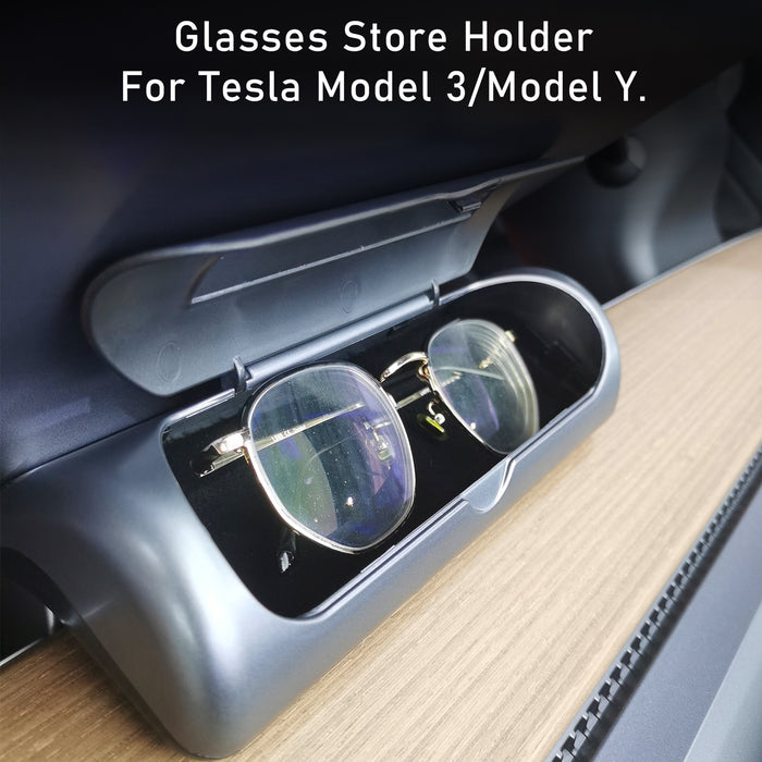 Thetapai Hidden Screen Rear Glasses Case for Tesla Model 3 Y