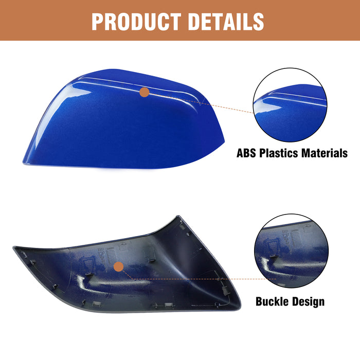 For Tesla Model 3 Mirror Cover Caps Blue 2017 2018 2019 2020 2021 2022 2023 2024 Left Driver Side