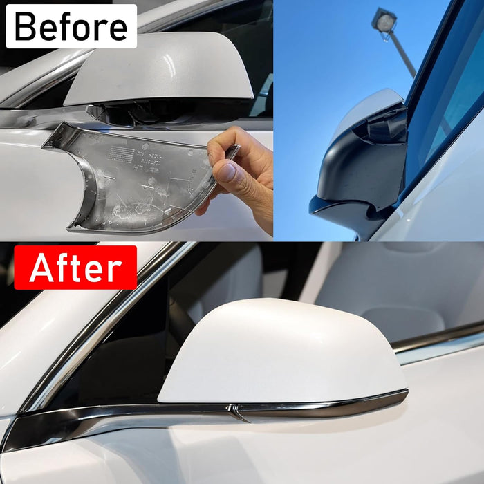 For Tesla Model 3 Chrome Left Drive Side Rearview Mirror Base Cover Trim Replacement