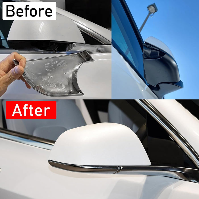 For Tesla Model 3 Rearview Mirror Lowe Base Cover Replacement (Right Side Chrome)