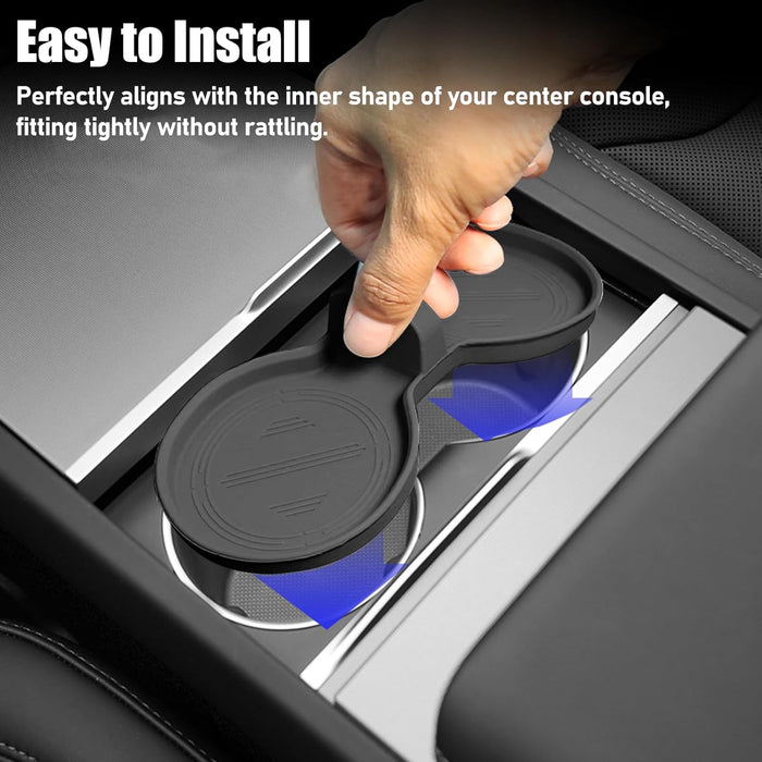 For Tesla Model X Model S Cup Holder Insert Pad and Console Organizer Tray