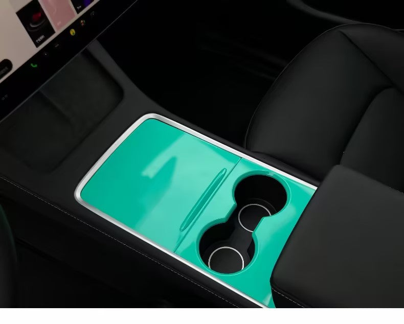 Thetapai Center Console Cover Stickers Green for Tesla Model 3 Model Y